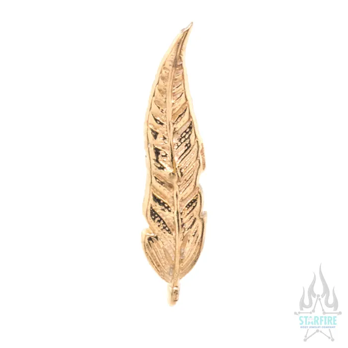Tawapa Earrings threadless Feather Pin in Gold