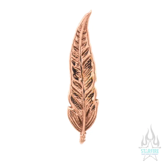 Tawapa Earrings threadless Feather Pin in Gold