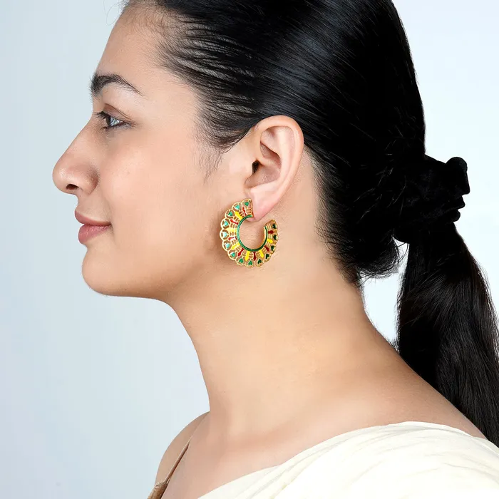 Teejh Aamani Green Earrings Teejh Earrings Teejh Aamani Green Earrings Teejh Earrings