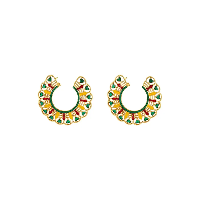 Teejh Aamani Green Earrings Teejh Earrings Teejh Aamani Green Earrings Teejh Earrings