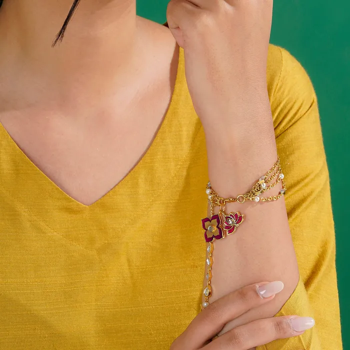 Teejh Apna Adda Fuschia Pink Bracelet Bracelets