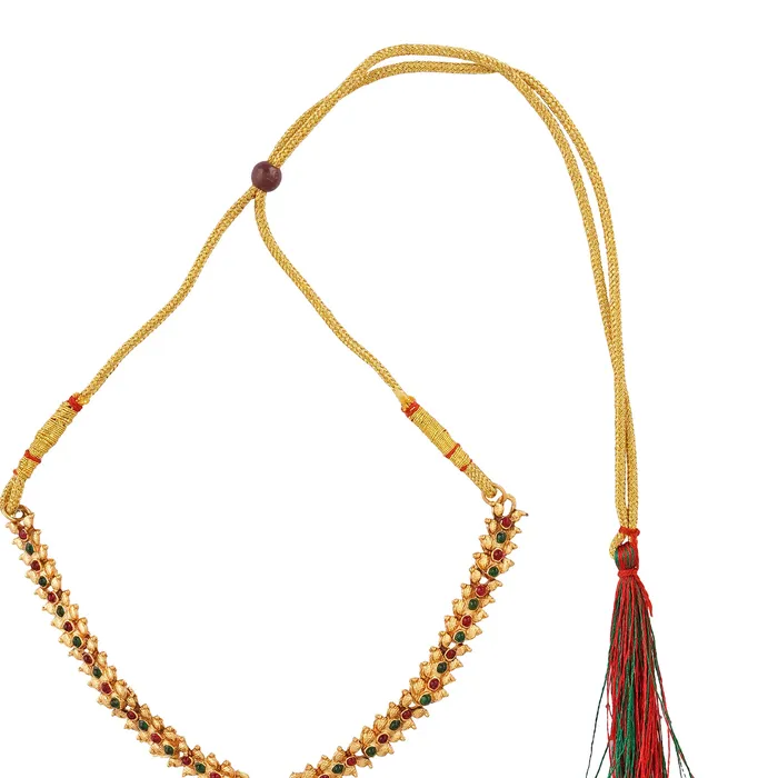 Teejh Dharmika Gold Red And Green Necklace Set Teejh Necklaces