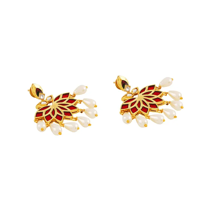Teejh Earrings Baby Doll Maroon Truck Art Earrings