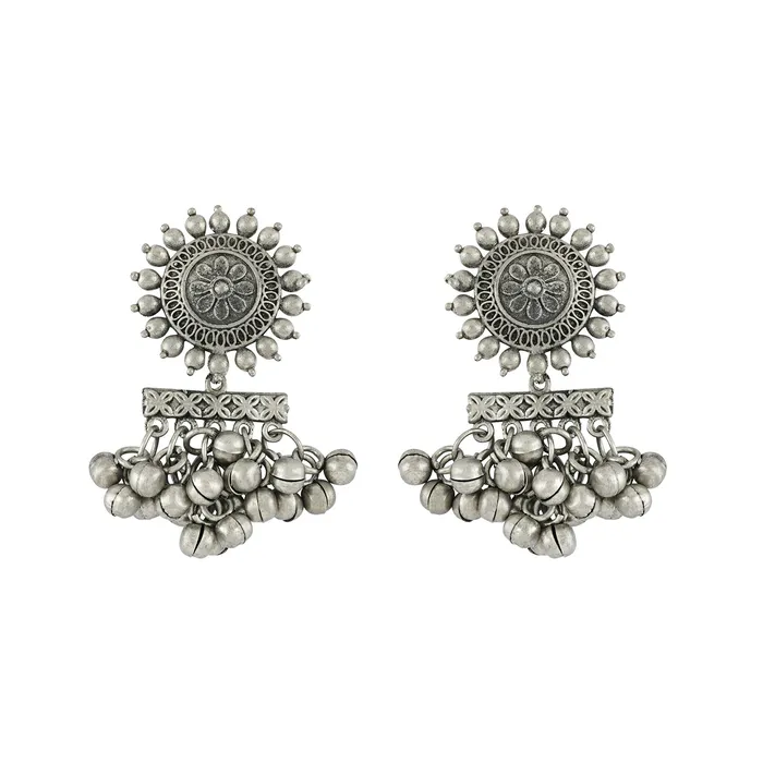 Teejh Earrings Rumjhum Silver Oxidised Earring