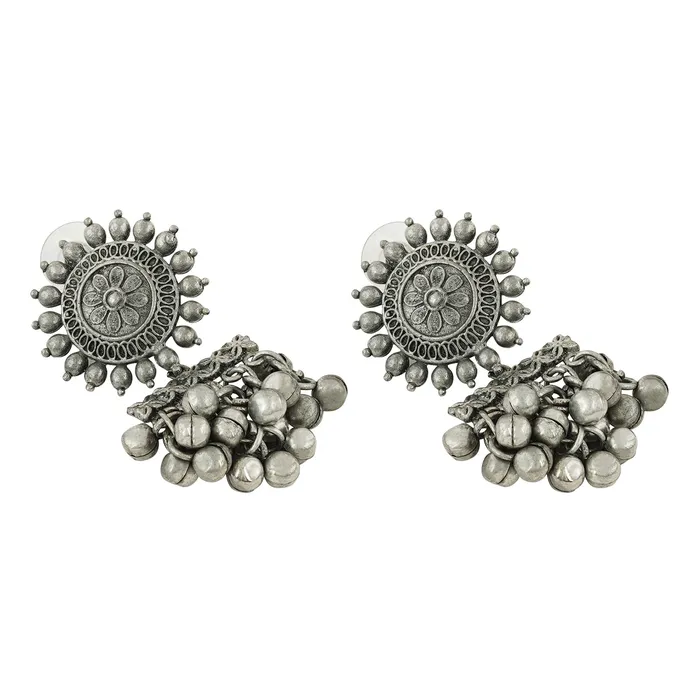 Teejh Earrings Rumjhum Silver Oxidised Earring