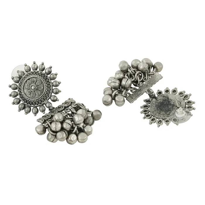 Teejh Earrings Rumjhum Silver Oxidised Earring