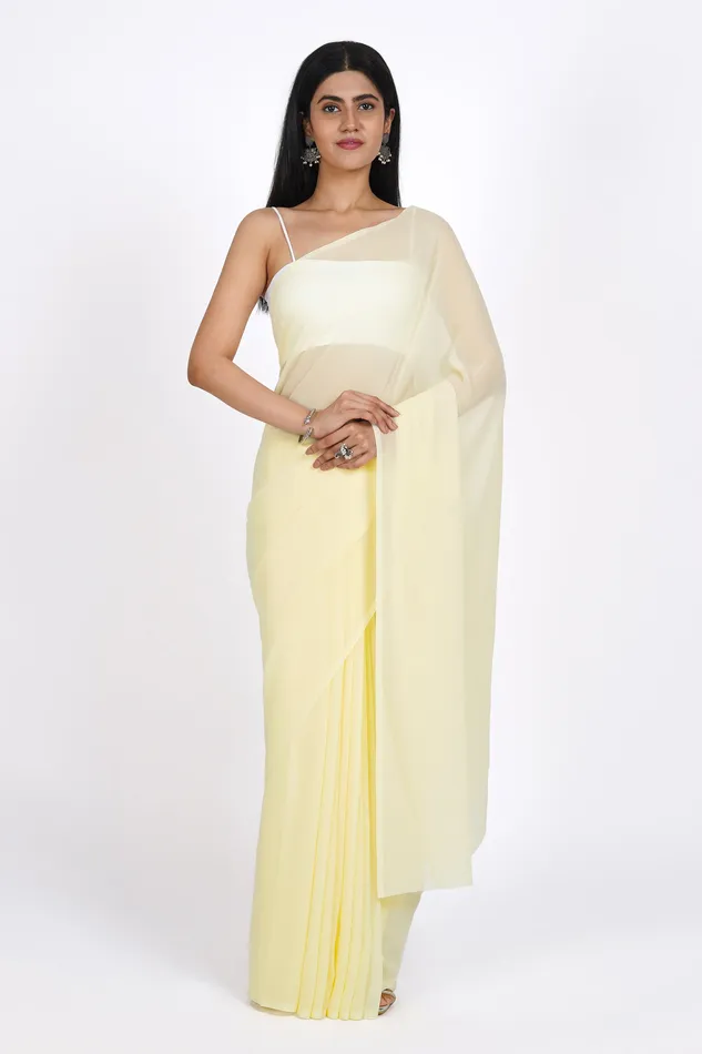 Teejh Earrings Teejh Manjari Georgette Saree