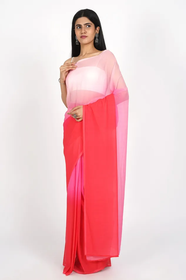 Teejh Earrings Teejh Peachy Perfection PreDraped Saree