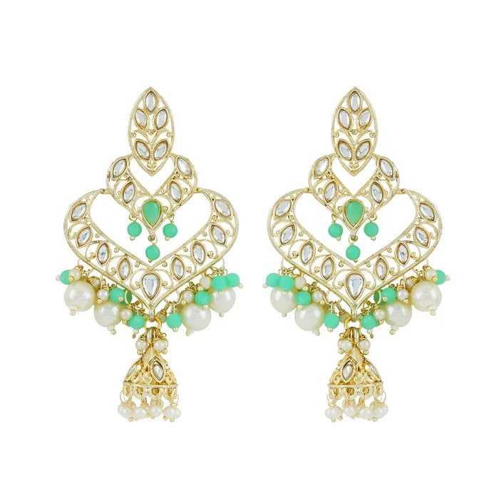 Teejh Earrings Teejh Shrijita Mint Gold Enamel Earrings Teejh Earrings Teejh Shrijita Mint Gold Enamel Earrings
