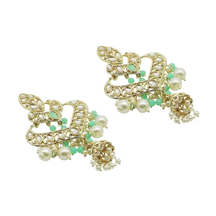 Teejh Earrings Teejh Shrijita Mint Gold Enamel Earrings Teejh Earrings Teejh Shrijita Mint Gold Enamel Earrings