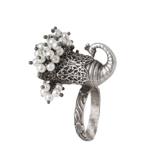 Teejh Jaamani Silver Oxidised Jewelry Gift Set Teejh Rings