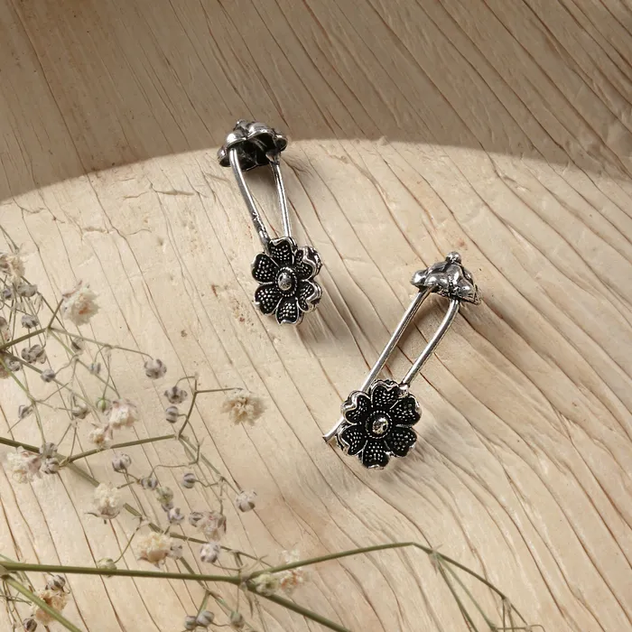 Teejh Januja Silver Oxidised Clip On Bugadi Teejh Necklaces Teejh Januja Silver Oxidised Clip On Bugadi Teejh Necklaces