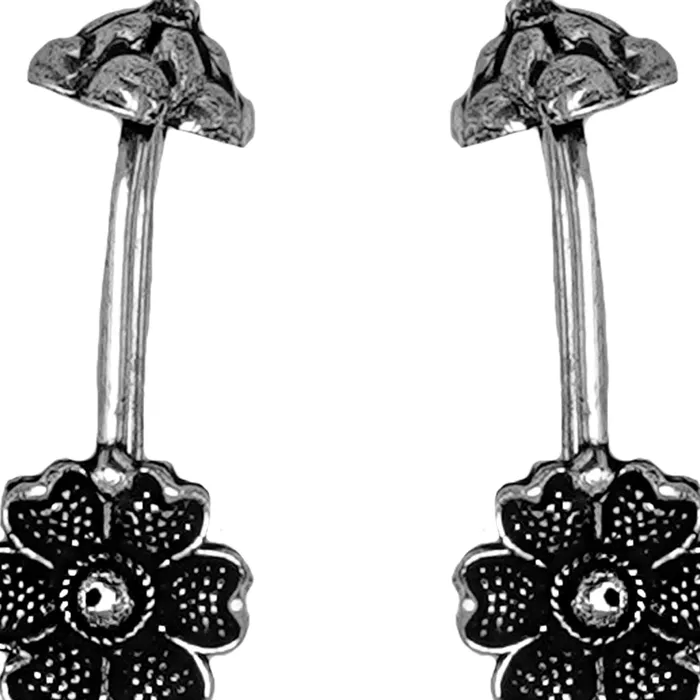 Teejh Januja Silver Oxidised Clip On Bugadi Teejh Necklaces Teejh Januja Silver Oxidised Clip On Bugadi Teejh Necklaces
