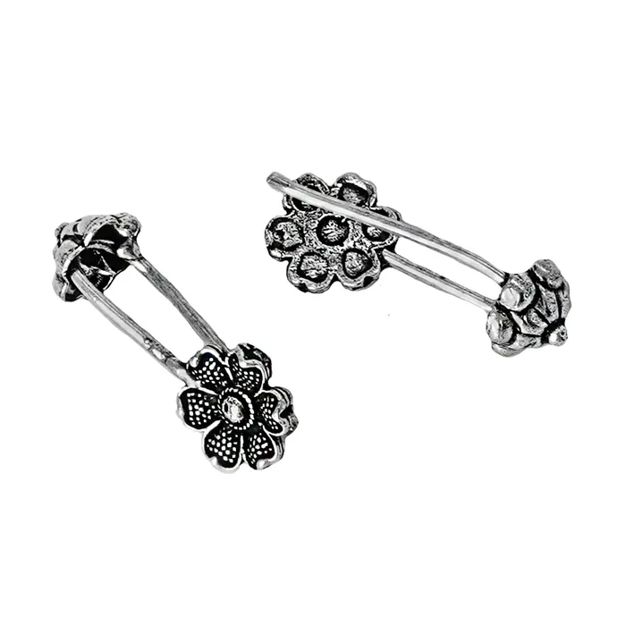 Teejh Januja Silver Oxidised Clip On Bugadi Teejh Necklaces Teejh Januja Silver Oxidised Clip On Bugadi Teejh Necklaces