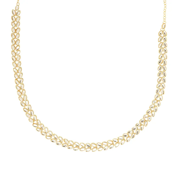 Teejh Jasvi Gold and Mirror Kamarpatti Teejh Necklaces