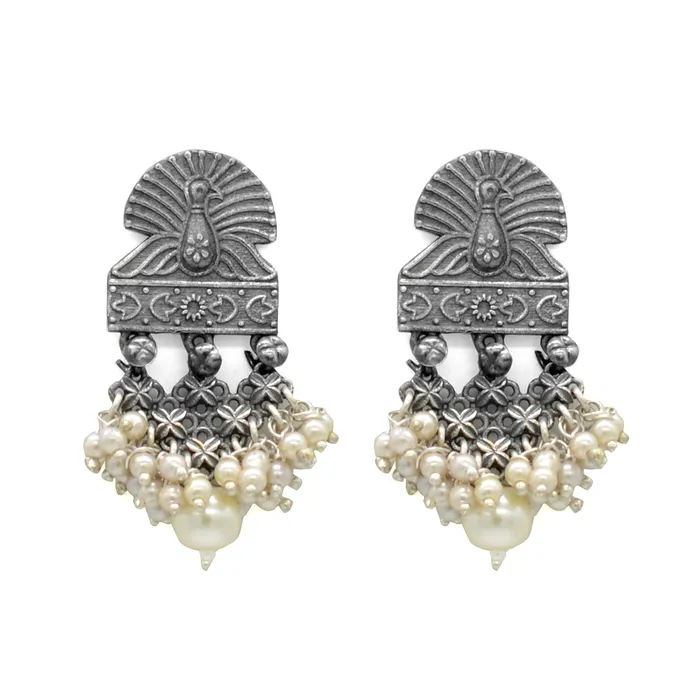Teejh Kanishka White Silver Oxidized Jewelry Gift Set Teejh Rings