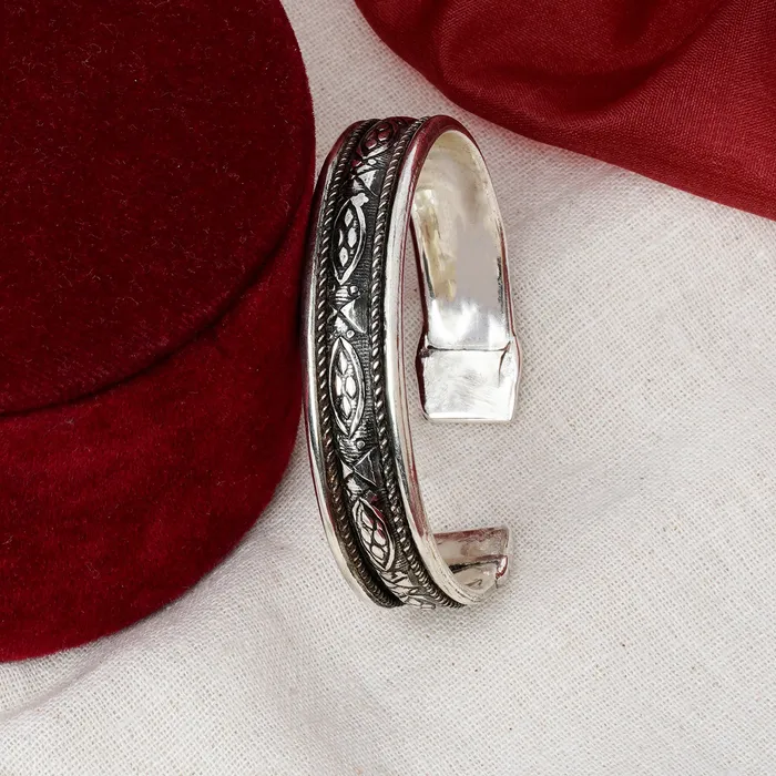 Teejh Kirath Silver Oxidised Cuff Bracelet Teejh Bracelets
