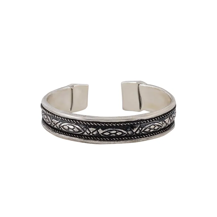 Teejh Kirath Silver Oxidised Cuff Bracelet Teejh Bracelets Teejh Kirath Silver Oxidised Cuff Bracelet Teejh Bracelets