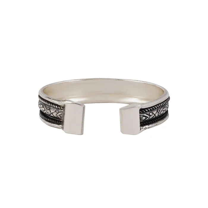 Teejh Kirath Silver Oxidised Cuff Bracelet Teejh Bracelets Teejh Kirath Silver Oxidised Cuff Bracelet Teejh Bracelets