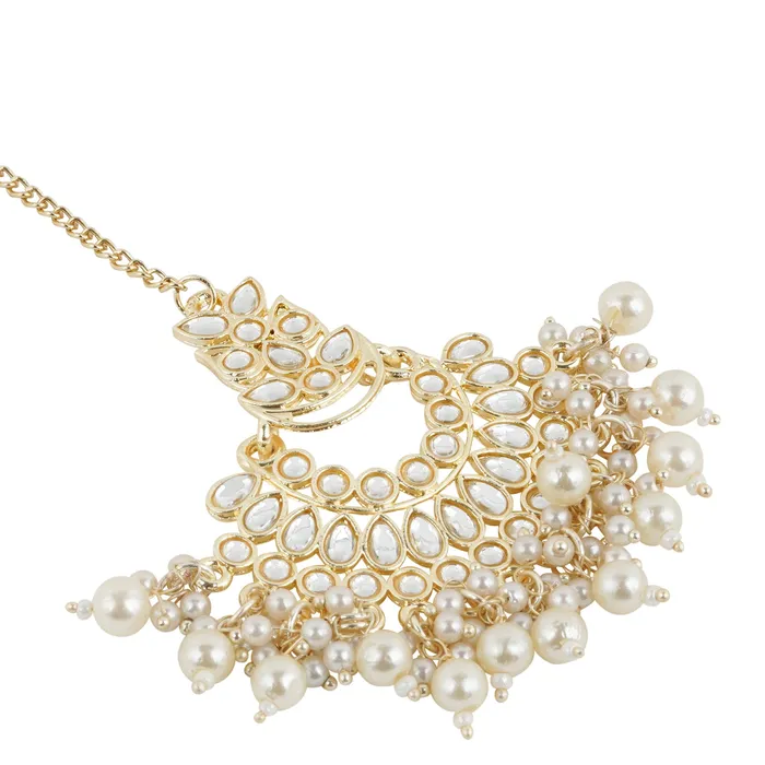 Teejh Necklaces Teejh Aaryana Pearl and Polki Maangtika Teejh Necklaces Teejh Aaryana Pearl and Polki Maangtika