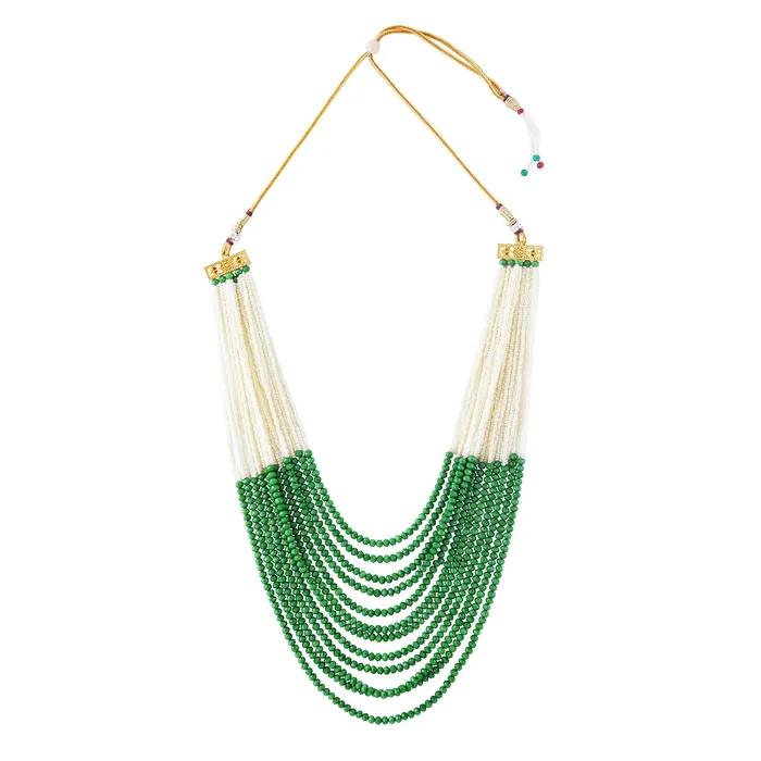 Teejh Necklaces Teejh Jareen Green and White Gold Necklace Set Teejh Necklaces Teejh Jareen Green and White Gold Necklace Set
