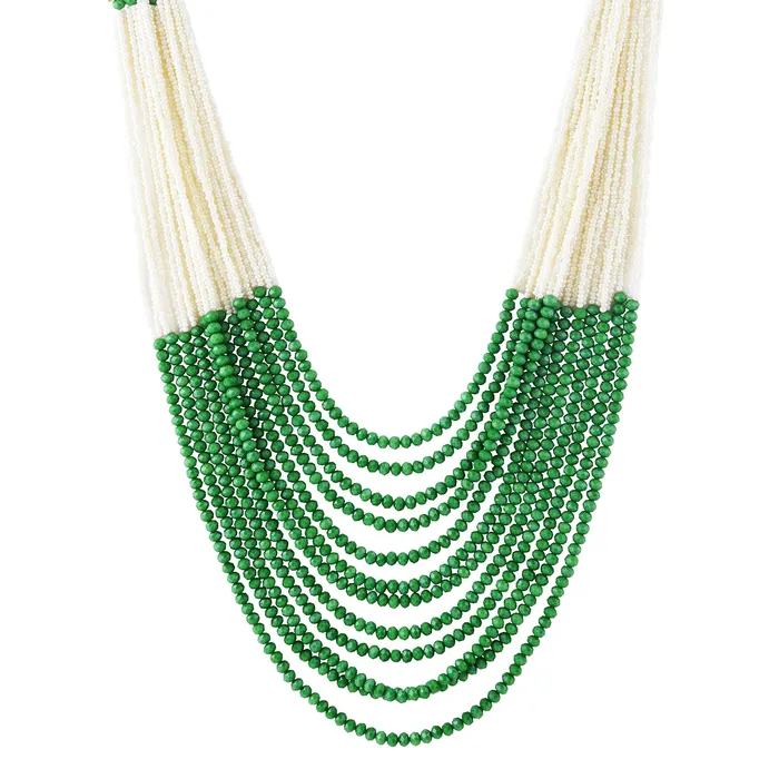 Teejh Necklaces Teejh Jareen Green and White Gold Necklace Set Teejh Necklaces Teejh Jareen Green and White Gold Necklace Set