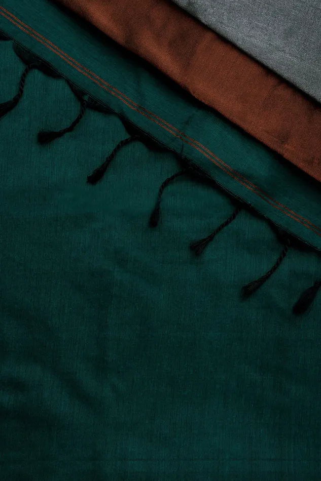 Teejh Necklaces Teejh Mystical Green Hand Woven Cotton Tissue Saree with Blouse Piece Teejh Necklaces Teejh Mystical Green Hand Woven Cotton Tissue Saree with Blouse Piece