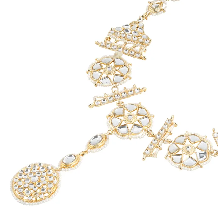 Teejh Necklaces Teejh Shobha Pearl and Polki Matha Patti Teejh Necklaces Teejh Shobha Pearl and Polki Matha Patti