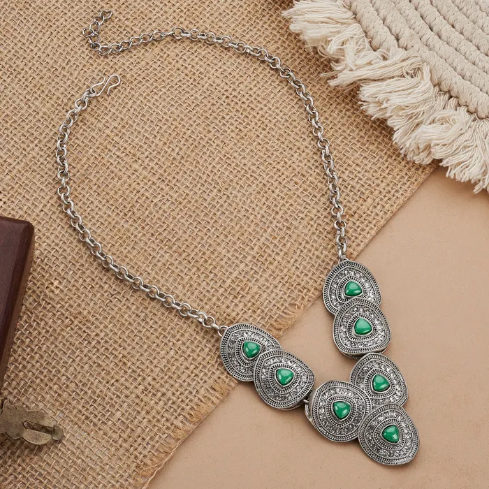 Teejh Necklaces Teejh Sudamati Silver Turquoise Necklace