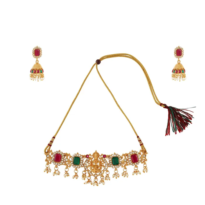 Teejh PreStyled Sets Teejh Glossy Finish Gold Multicoloured Set