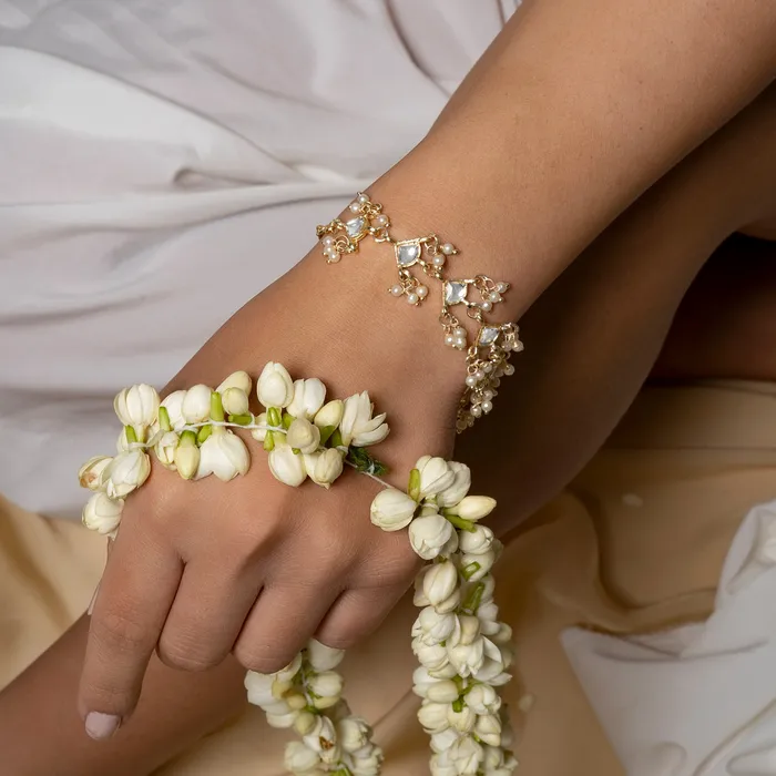Teejh Prishika Pearl and Polki Bracelet Teejh Bracelets
