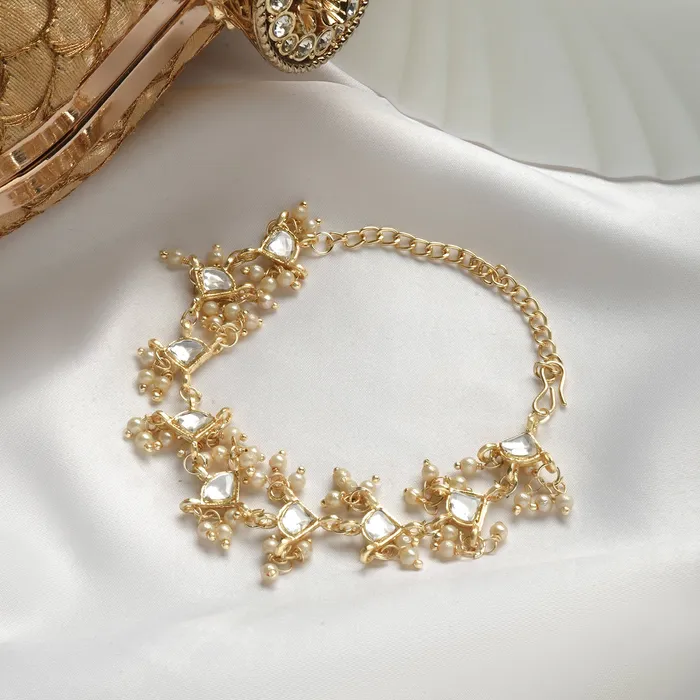 Teejh Prishika Pearl and Polki Bracelet Teejh Bracelets Teejh Prishika Pearl and Polki Bracelet Teejh Bracelets