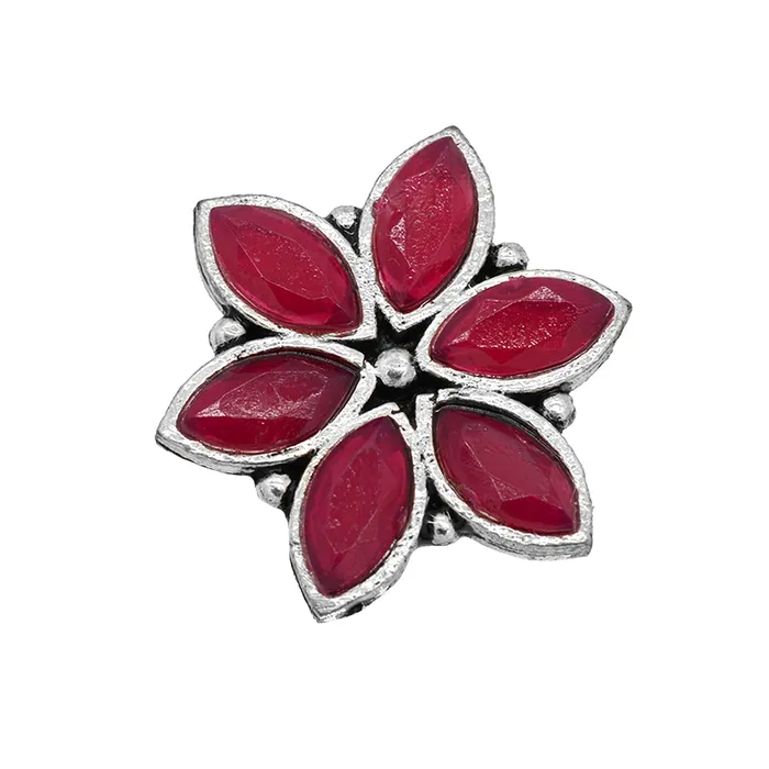 Teejh Rings Ageless Red Stone Silver Ring