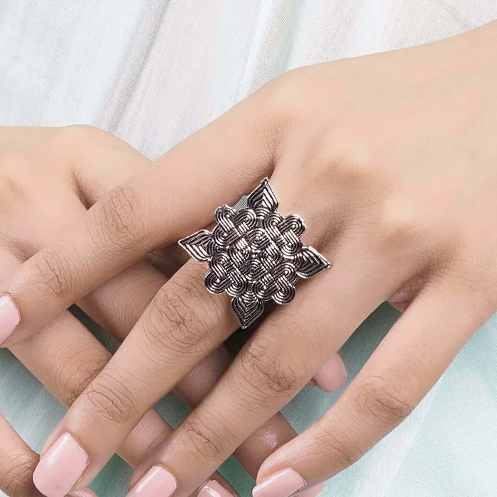 Teejh Rings Teejh Ifla Silver Oxidised Ring