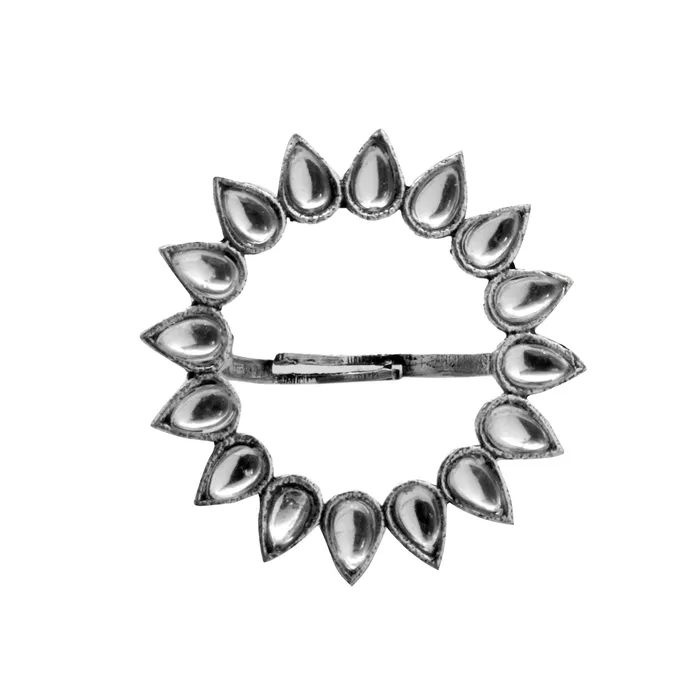 Teejh Rings Teejh Loop Polki Silver Oxidized Ring Teejh Rings Teejh Loop Polki Silver Oxidized Ring