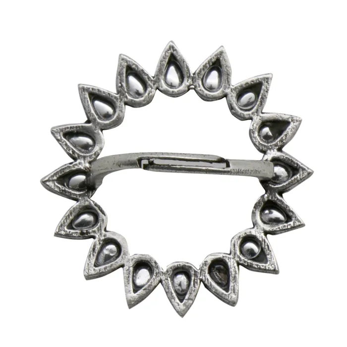 Teejh Rings Teejh Loop Polki Silver Oxidized Ring Teejh Rings Teejh Loop Polki Silver Oxidized Ring