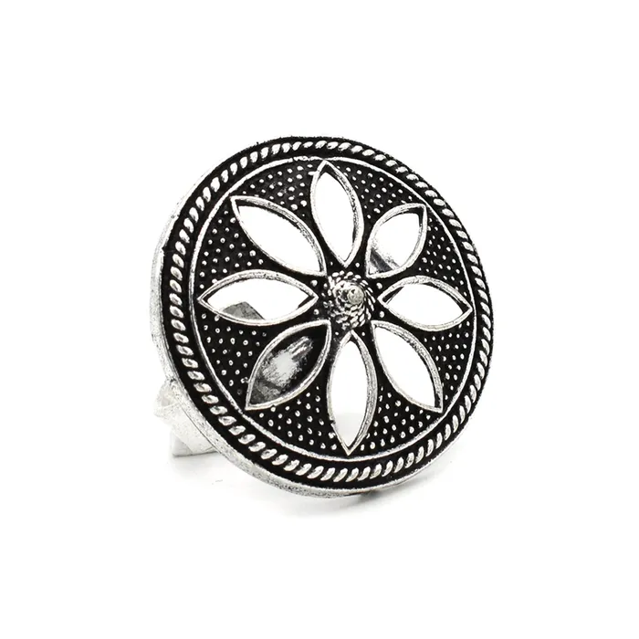 Teejh Teejh Aihole Oxidised Silver Jewellery Gift Set Rings