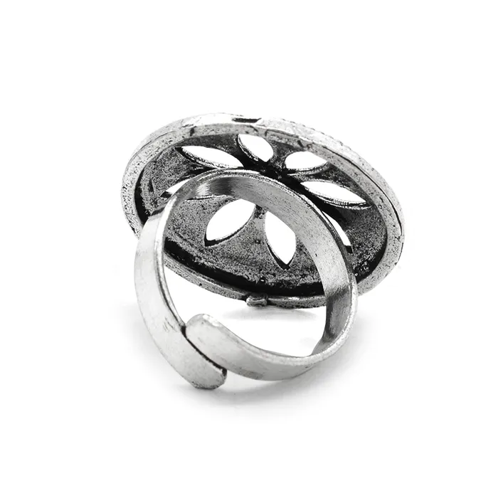 Teejh Teejh Aihole Oxidised Silver Jewellery Gift Set Rings