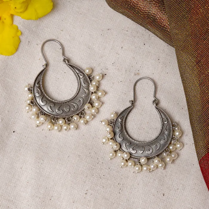 Teejh Vibha Silver Oxidised Earrings Teejh Earrings