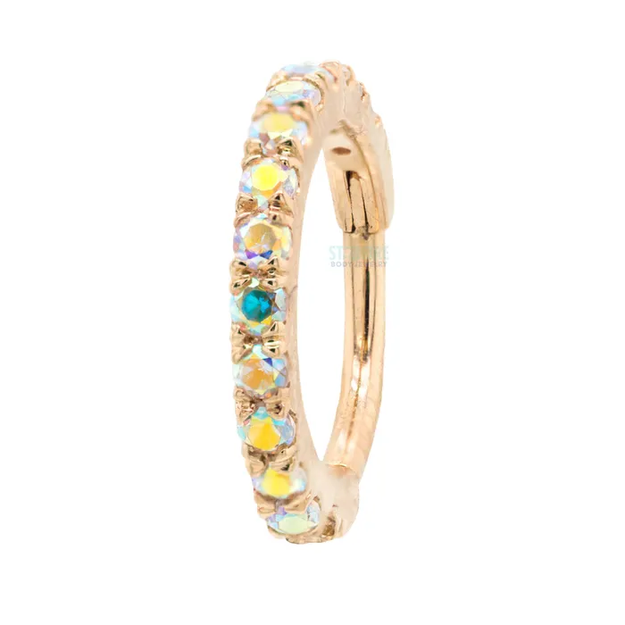 Telesto Hinge Ring in Gold with Mercury Mist Topaz Body Vision BVLA Rings Telesto Hinge Ring in Gold with Mercury Mist Topaz Body Vision BVLA Rings