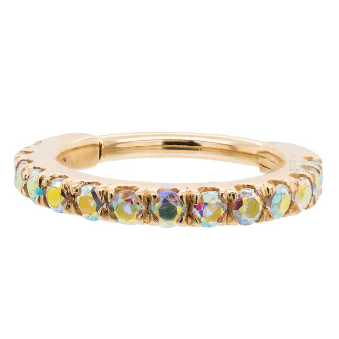 Telesto Hinge Ring in Gold with Mercury Mist Topaz Body Vision BVLA Rings