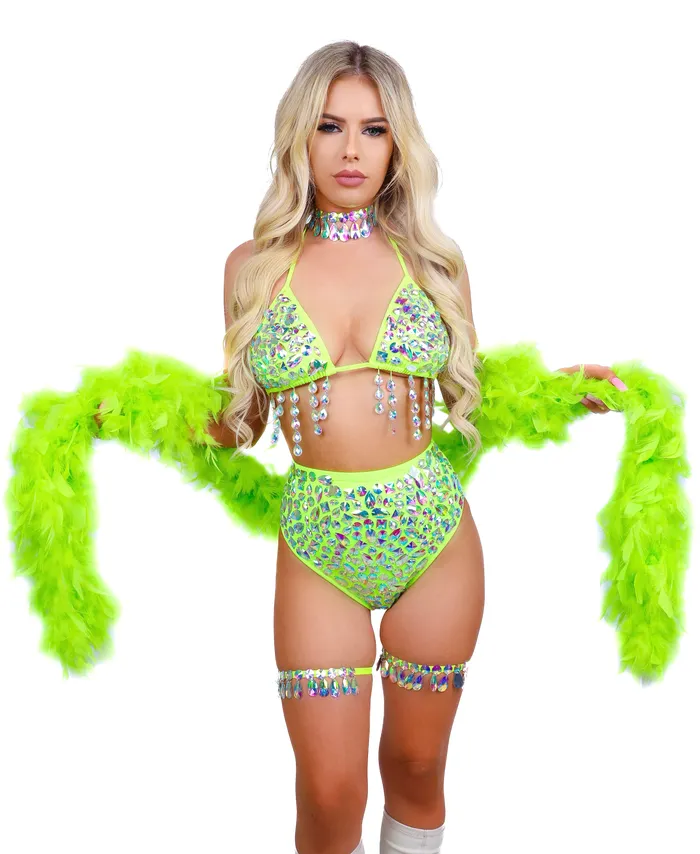 THE LUMI SHOP Earrings FULL OUTFIT Neon Rhinestone Aura Diva 6 pcs