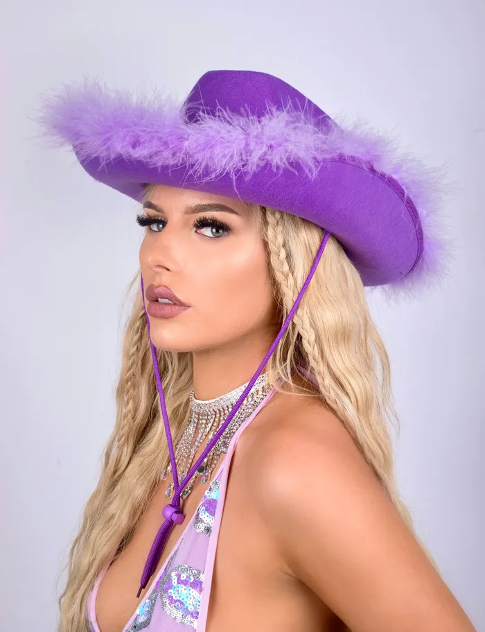 THE LUMI SHOP Earrings Purple Fuzzy Festival Hat