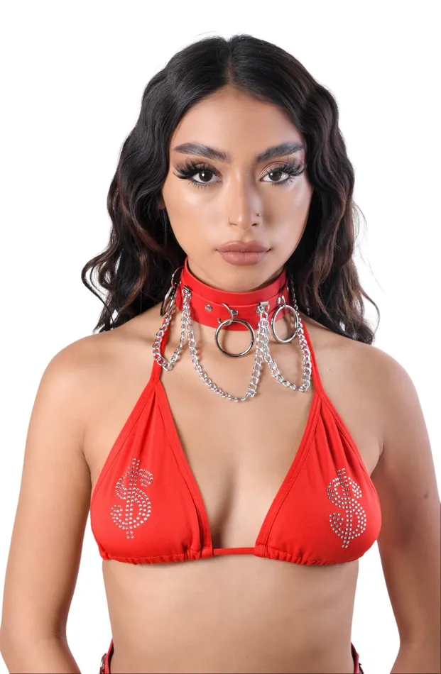 THE LUMI SHOP Earrings Red Vegan Leather Choker THE LUMI SHOP Earrings Red Vegan Leather Choker