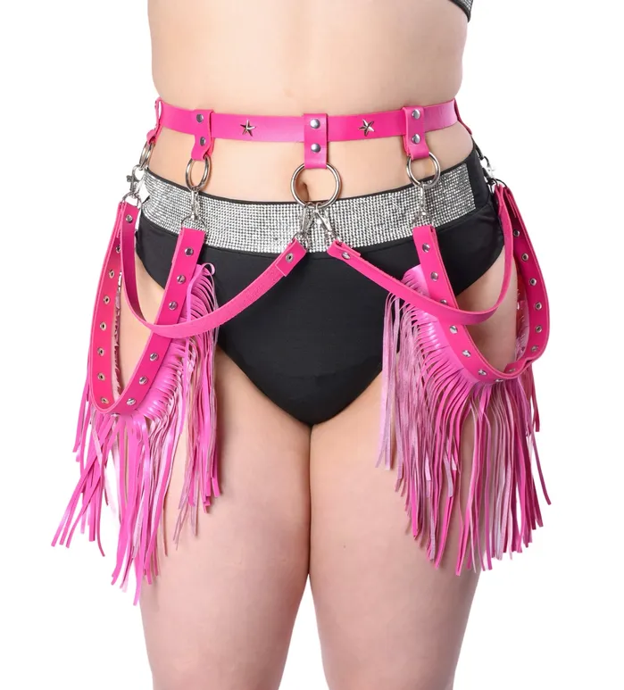 THE LUMI SHOP Earrings Rider Fringe Vegan Leather Harness