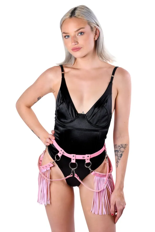 THE LUMI SHOP Earrings Rider Fringe Vegan Leather Harness