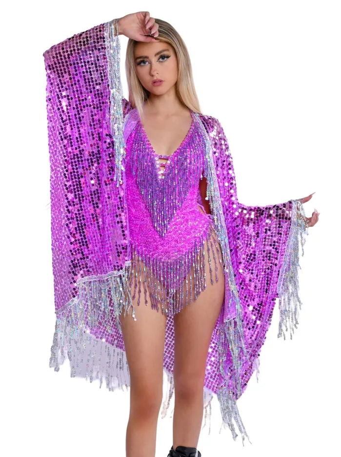 THE LUMI SHOP FULL OUTFIT Purple Disco Earrings