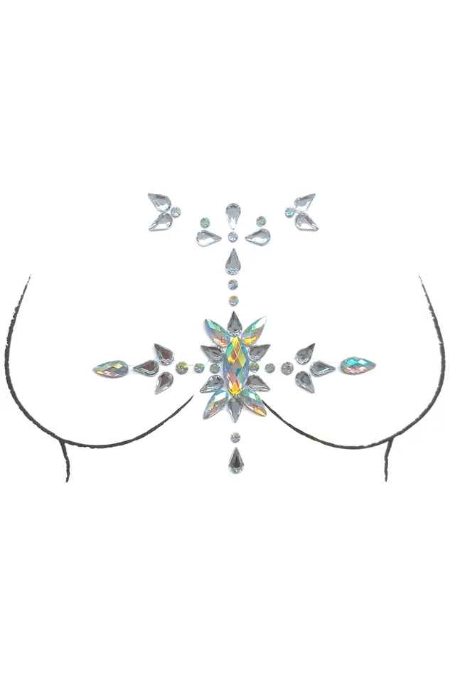 THE LUMi SHOP Hippie Rhinestone Crystal Body Jewels Chest Jewels Earrings