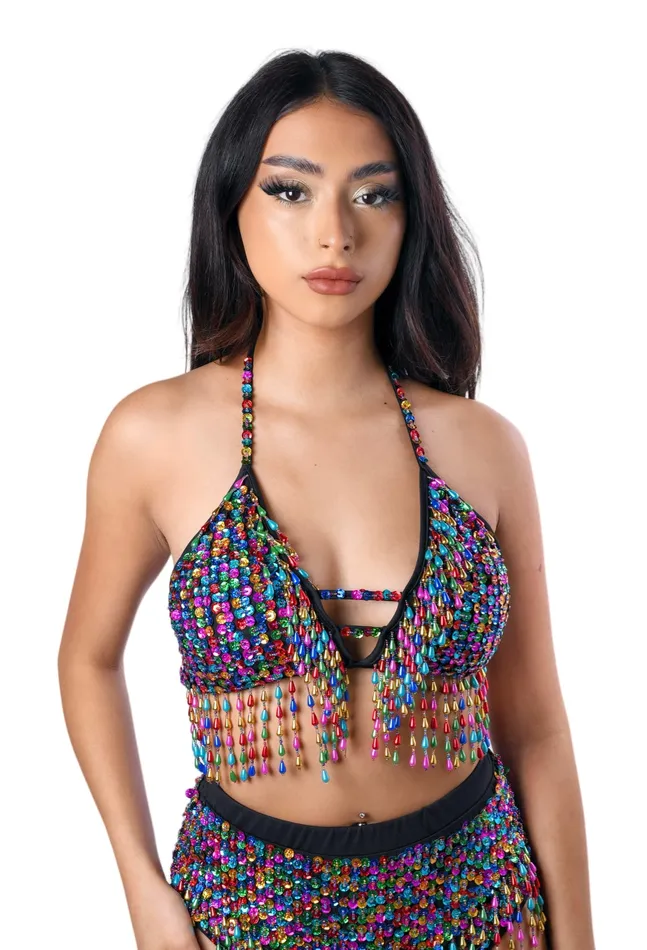 THE LUMi SHOP Necklaces Hand Stitched Sequin Bra Top Lucky Charms