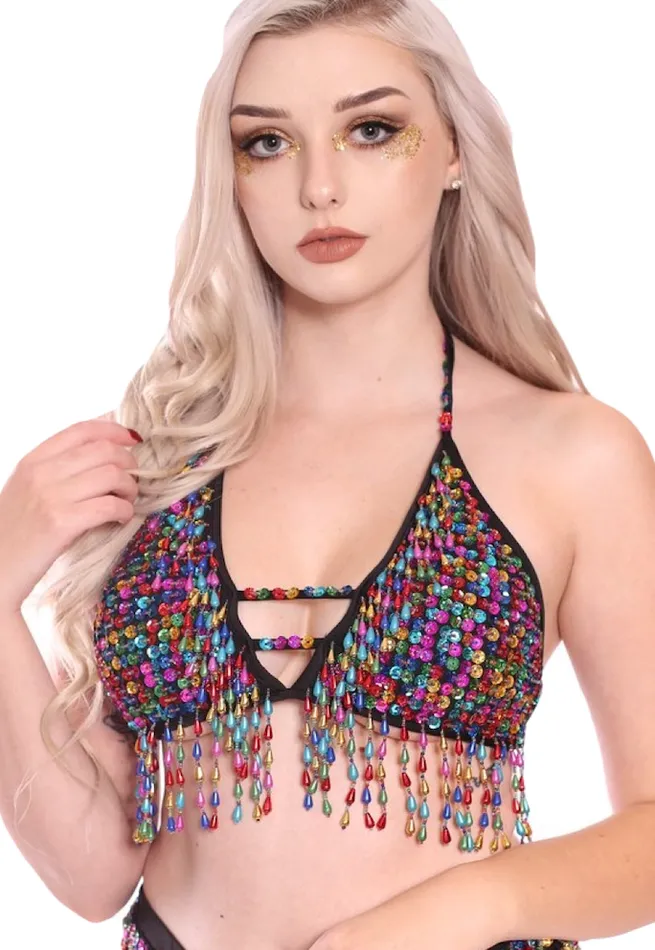 THE LUMi SHOP Necklaces Hand Stitched Sequin Bra Top Lucky Charms
